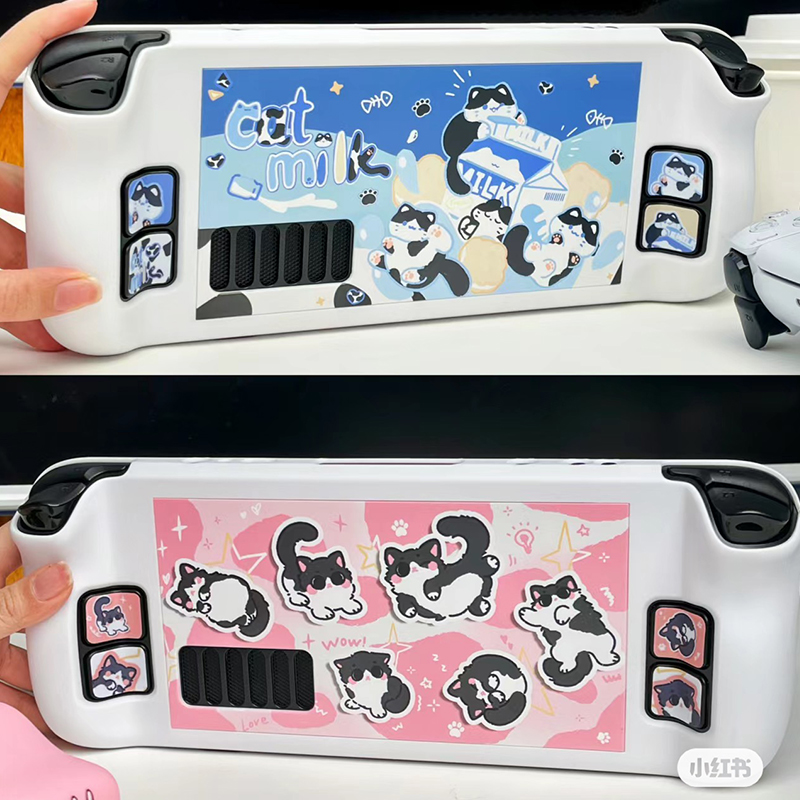 Gaming Console Steam Deck - Cartoon Milk Cat Protective Case for
