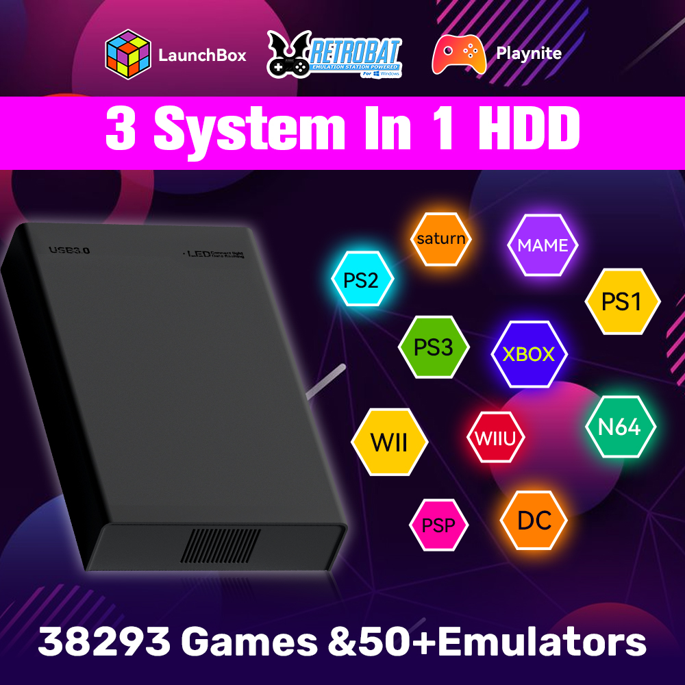 Gaming Console Os - 500G Retro Gaming HDD Video Game