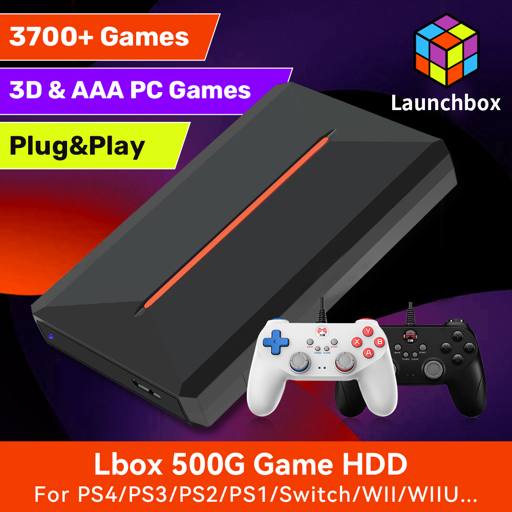 Gaming Console Cube - Launchbox 500G Gaming Hard Drive Emulator