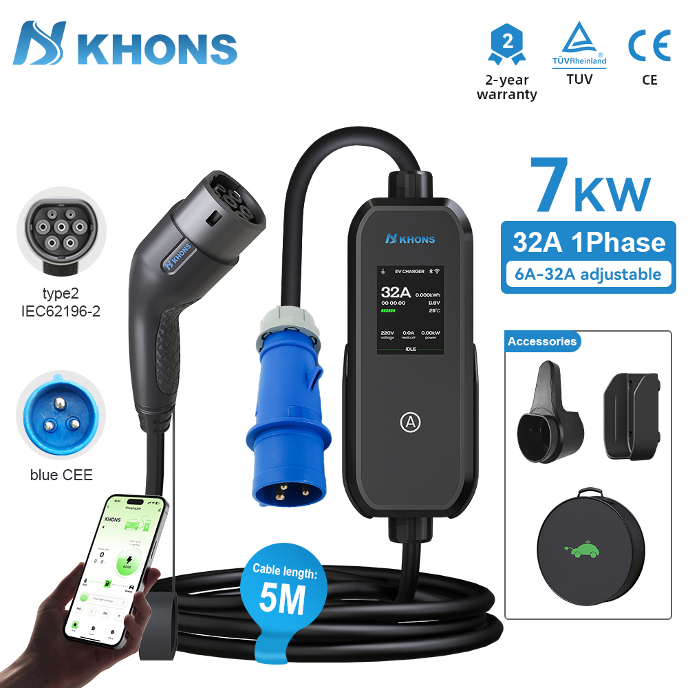 Khons 7kW Type2 EV Charger 32A - Pc Gaming Handheld Console ulasan dan harga