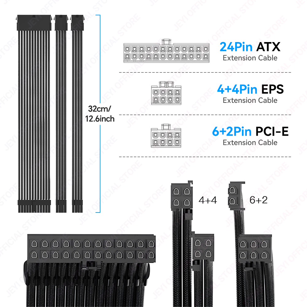 JEYI PSU Extension Cable Kit-2 - Console Gaming Pc Case ulasan dan harga
