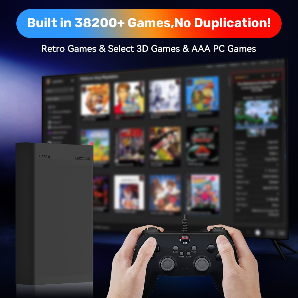 500GB Gaming HDD Retrobat & La - Gaming Console Os ulasan dan harga