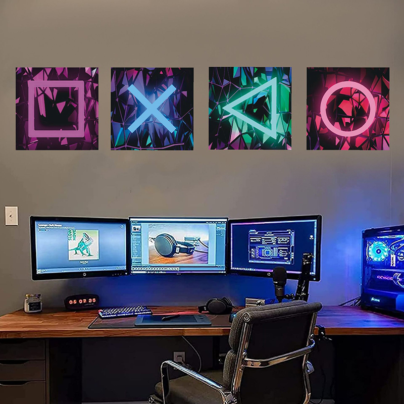 4PCS Kids Gaming Room Game Wal - Gaming Console Wallpaper ulasan dan harga