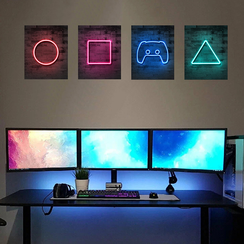 4PCS Kids Gaming Room Game Wal - Gaming Console Wallpaper ulasan dan harga