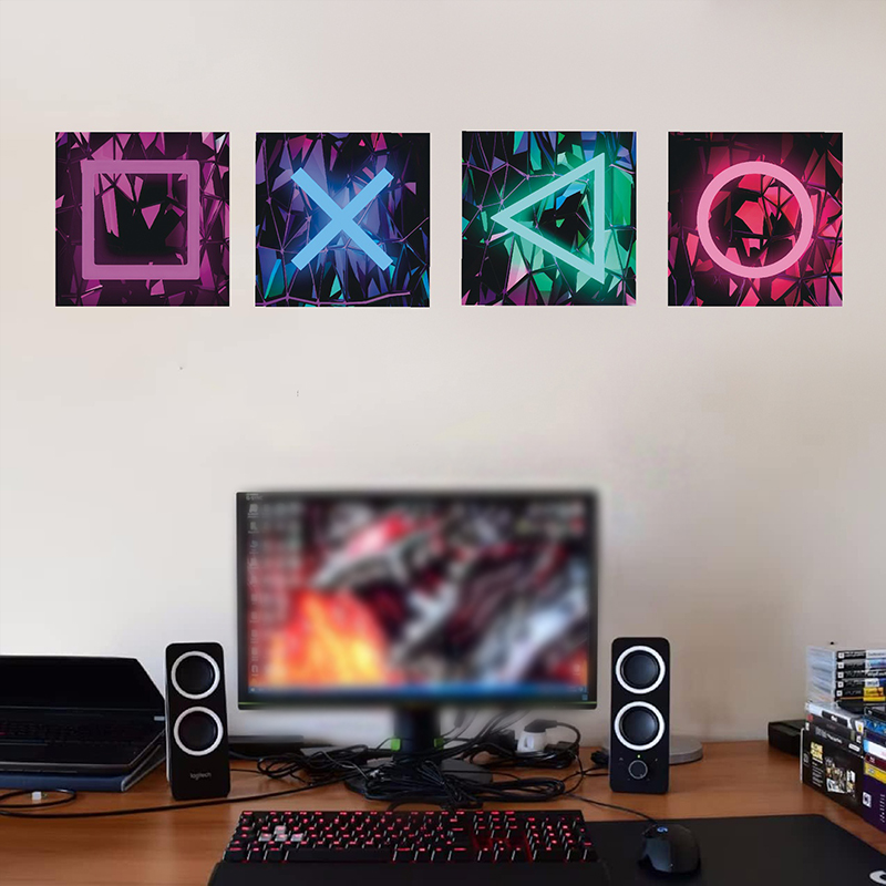 4PCS Kids Gaming Room Game Wal - Gaming Console Wallpaper ulasan dan harga