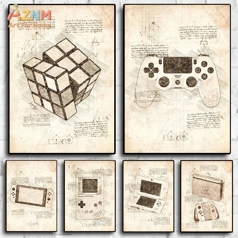 AZNM Vintage Blueprint Gaming  - Gaming Console Cube ulasan dan harga