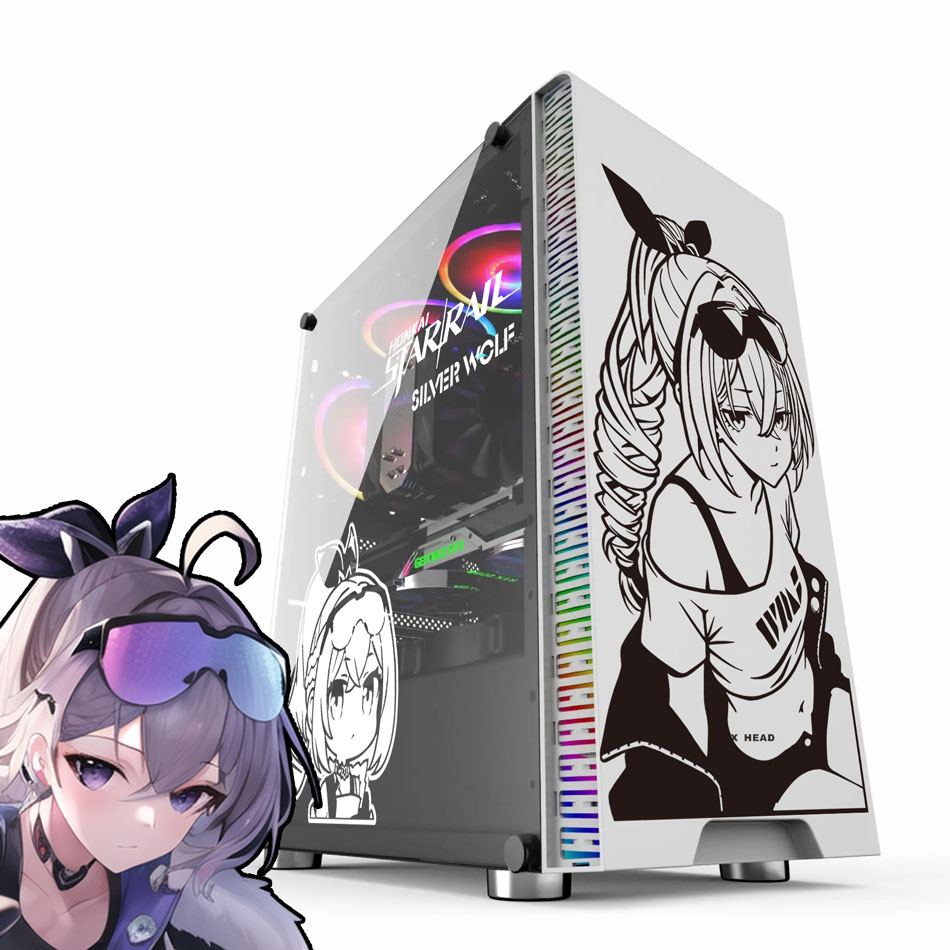 Silver Wolf Anime Stickers for - Console Gaming Pc Case ulasan dan harga