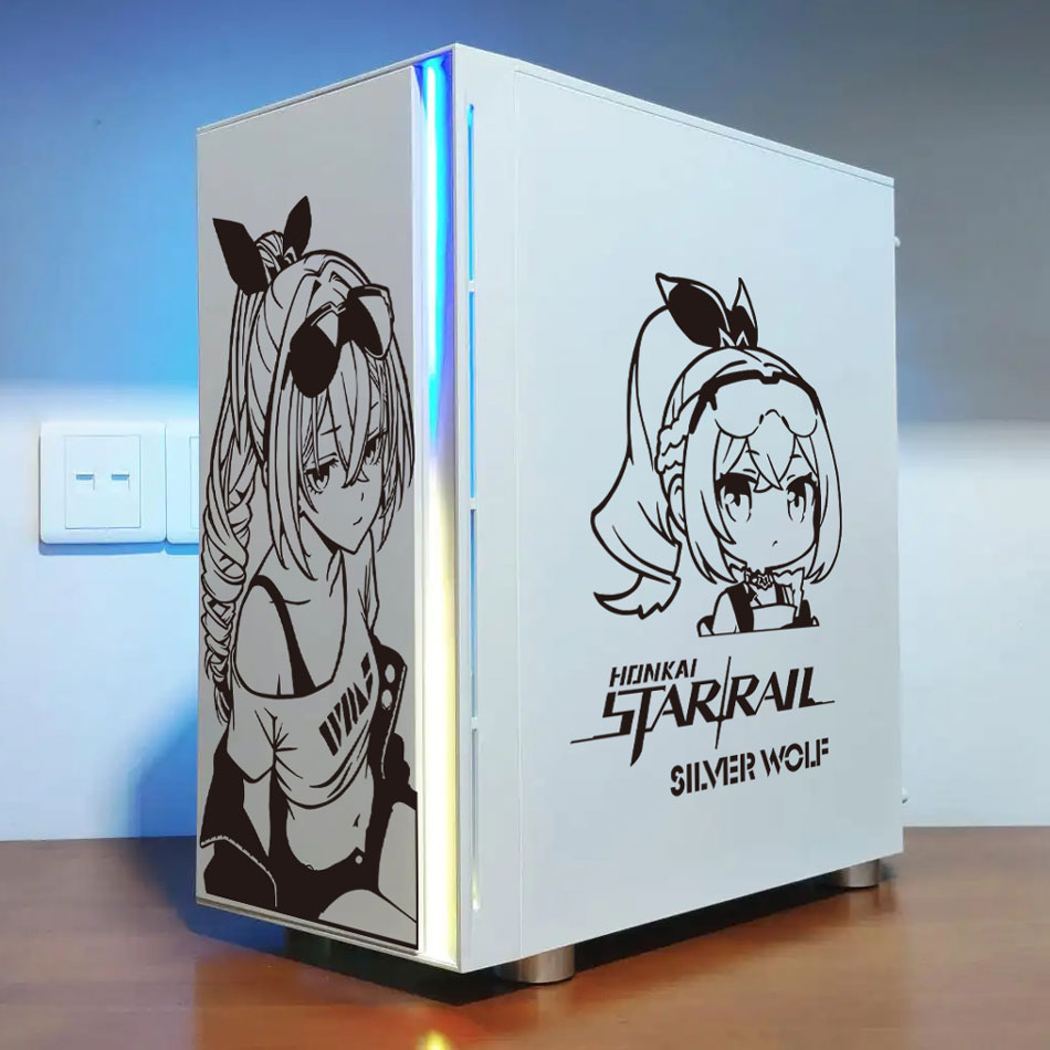 Silver Wolf Anime Stickers for - Console Gaming Pc Case ulasan dan harga